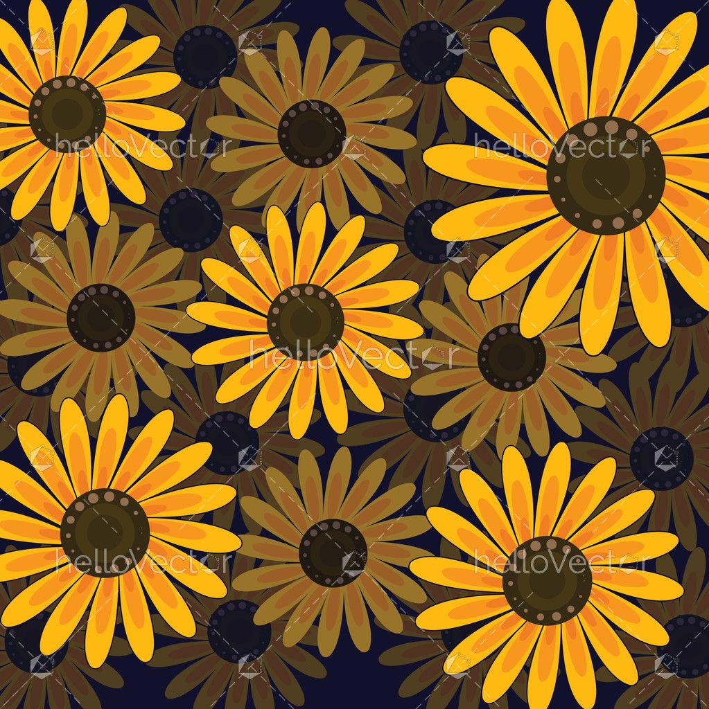 Sunflower seamless pattern background - Vector illustration - Download ...