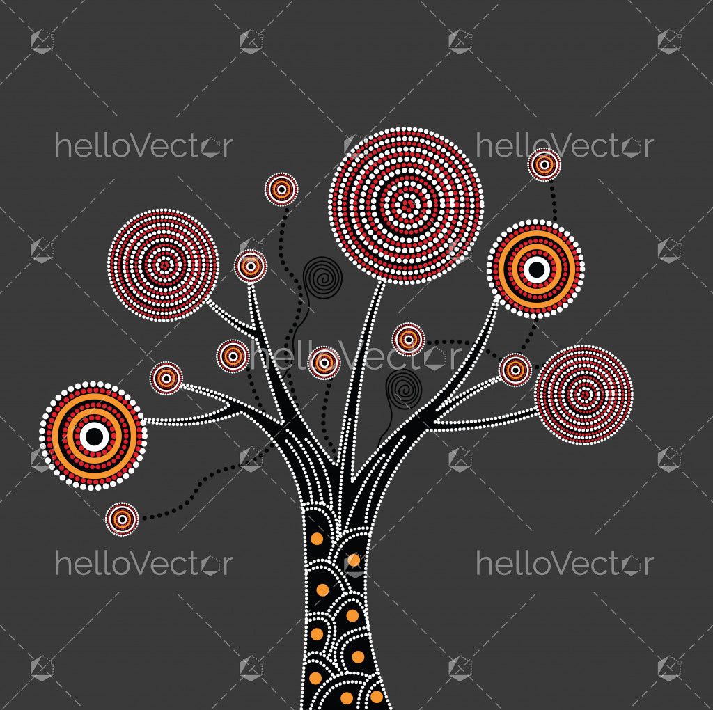Aboriginal Tree Illustration. - Download Graphics & Vectors