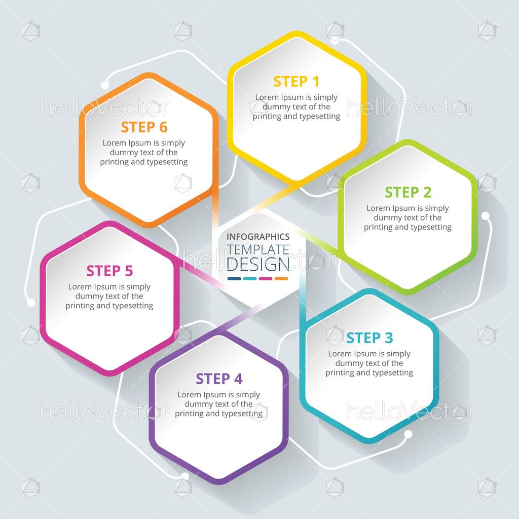 6 Steps Business Process Infographic Template Design Vector Illustration Download Graphics 3310