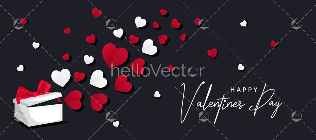 Valentine’s day banner background - Vector illustration - Download