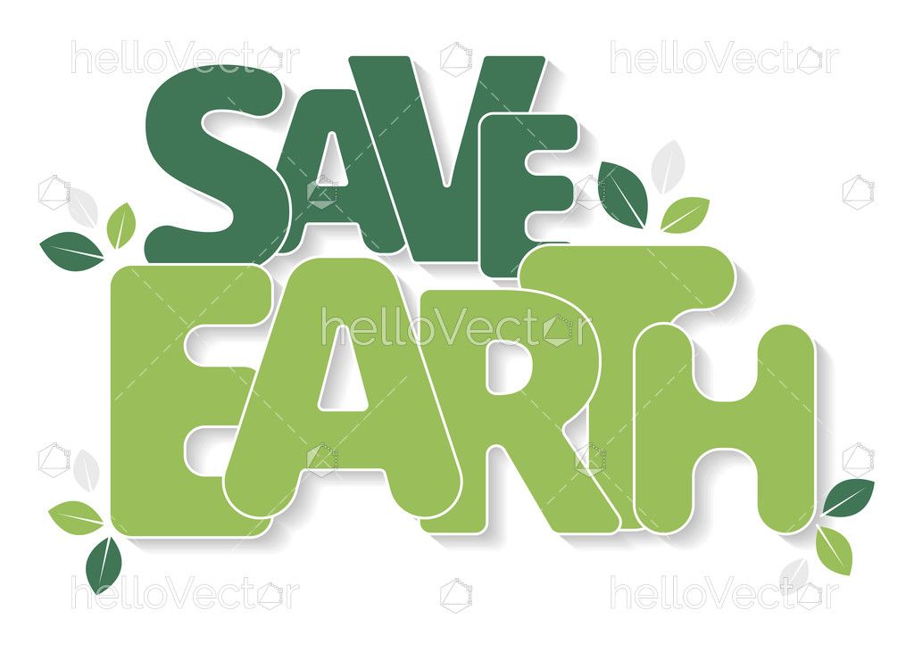Save Earth Typography Download Graphics & Vectors
