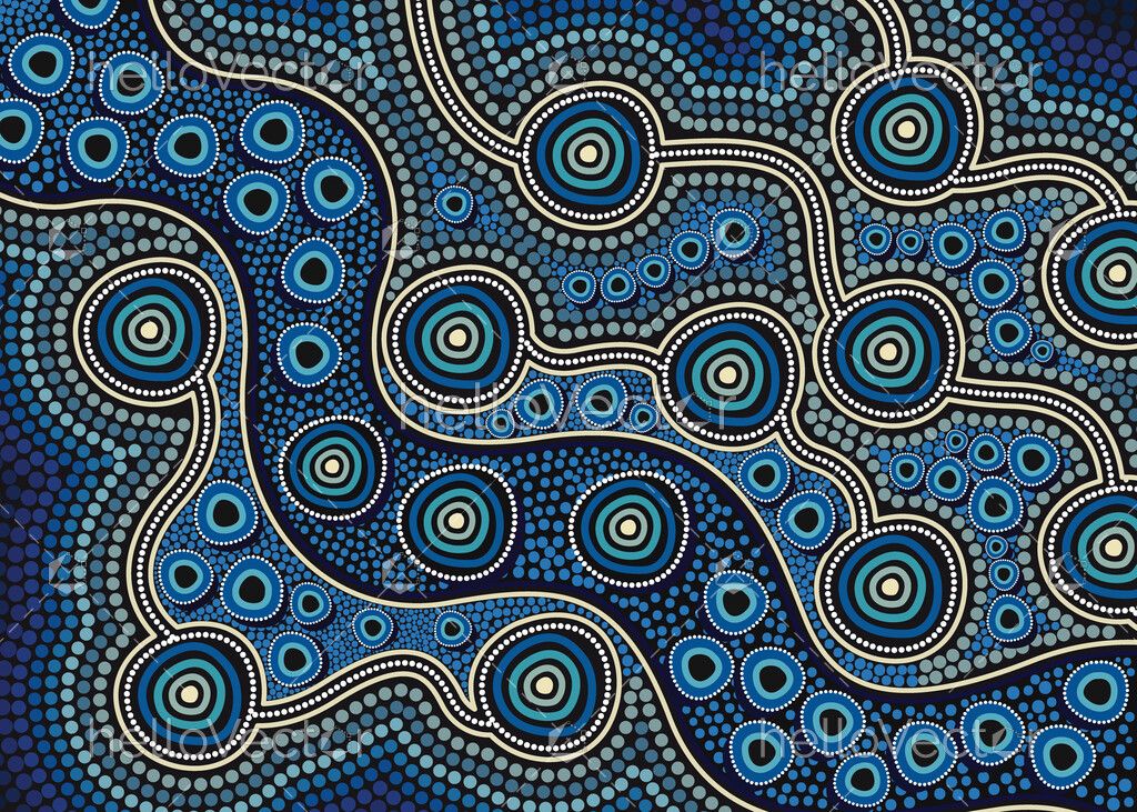 Blue Aboriginal Art Download Graphics Vectors