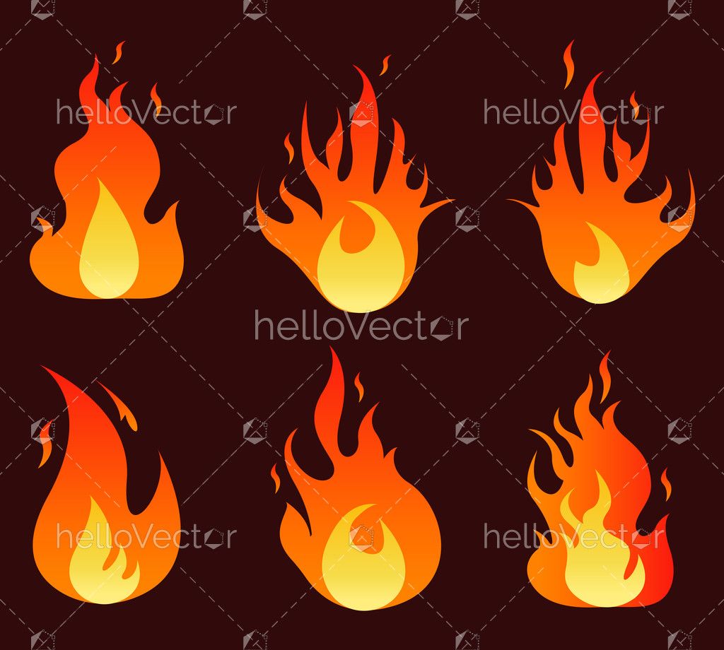 Flame Illustration Set - Download Graphics & Vectors