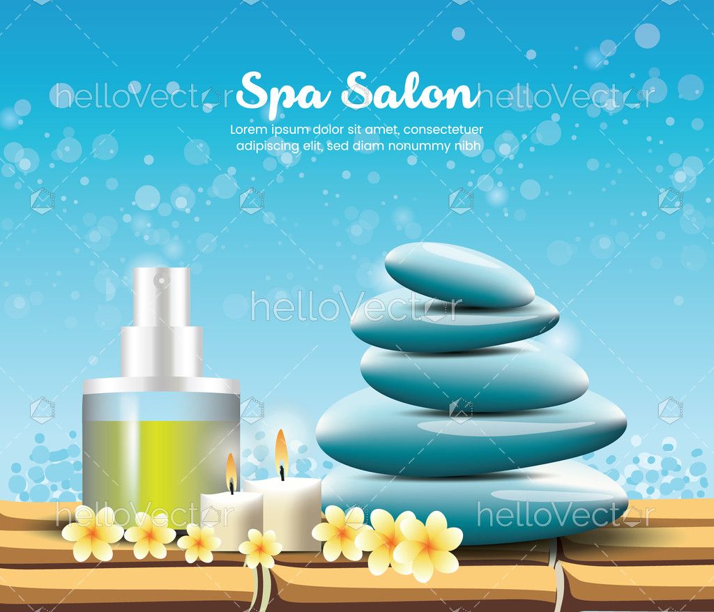 Spa blue background with turquoise spa stone - Download Graphics & Vectors