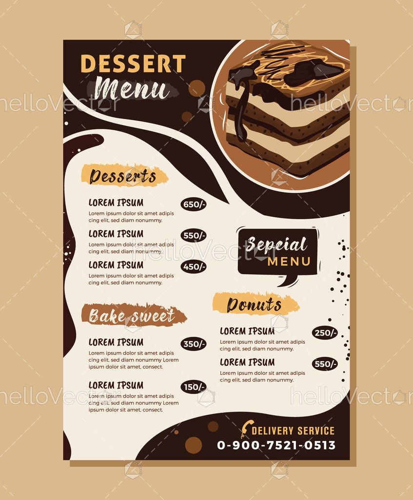 Dessert menu card design - Download Graphics & Vectors