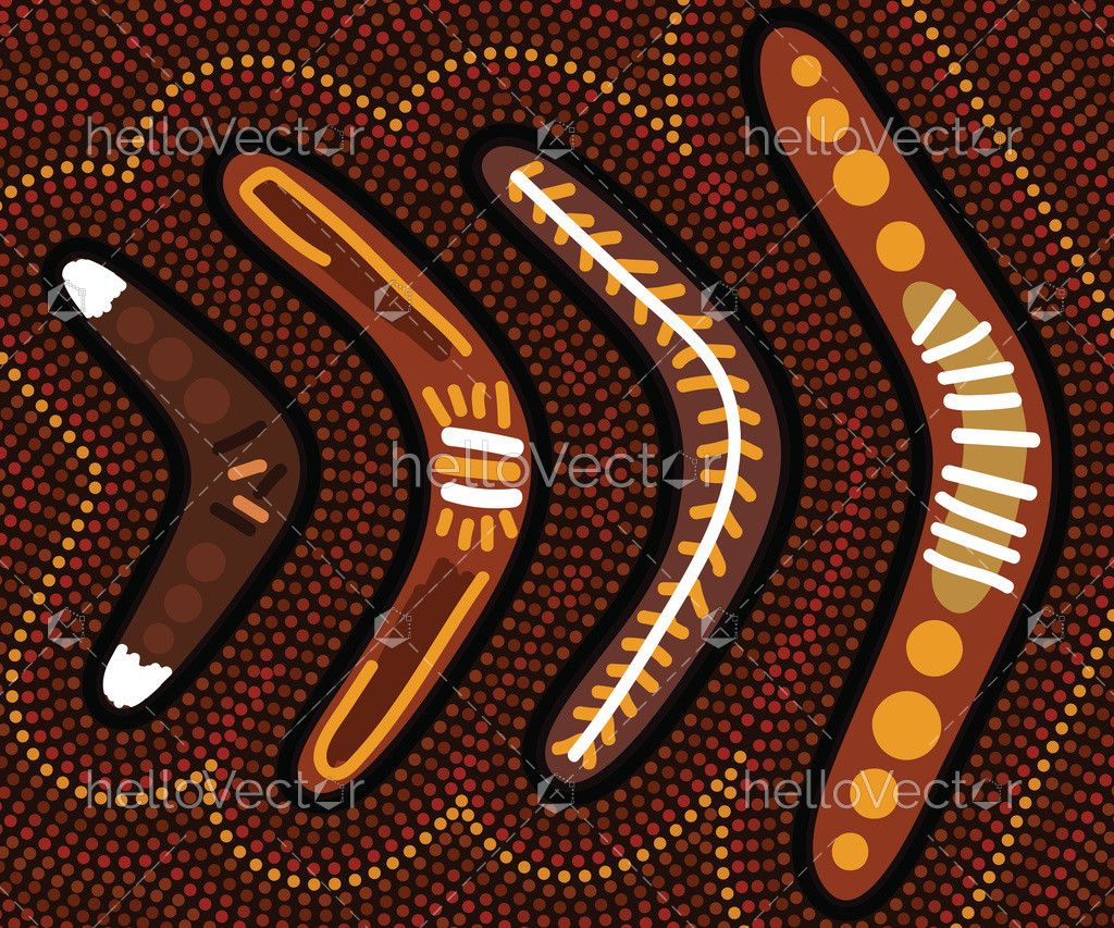 Aboriginal Boomerang Painting Download Graphics & Vectors