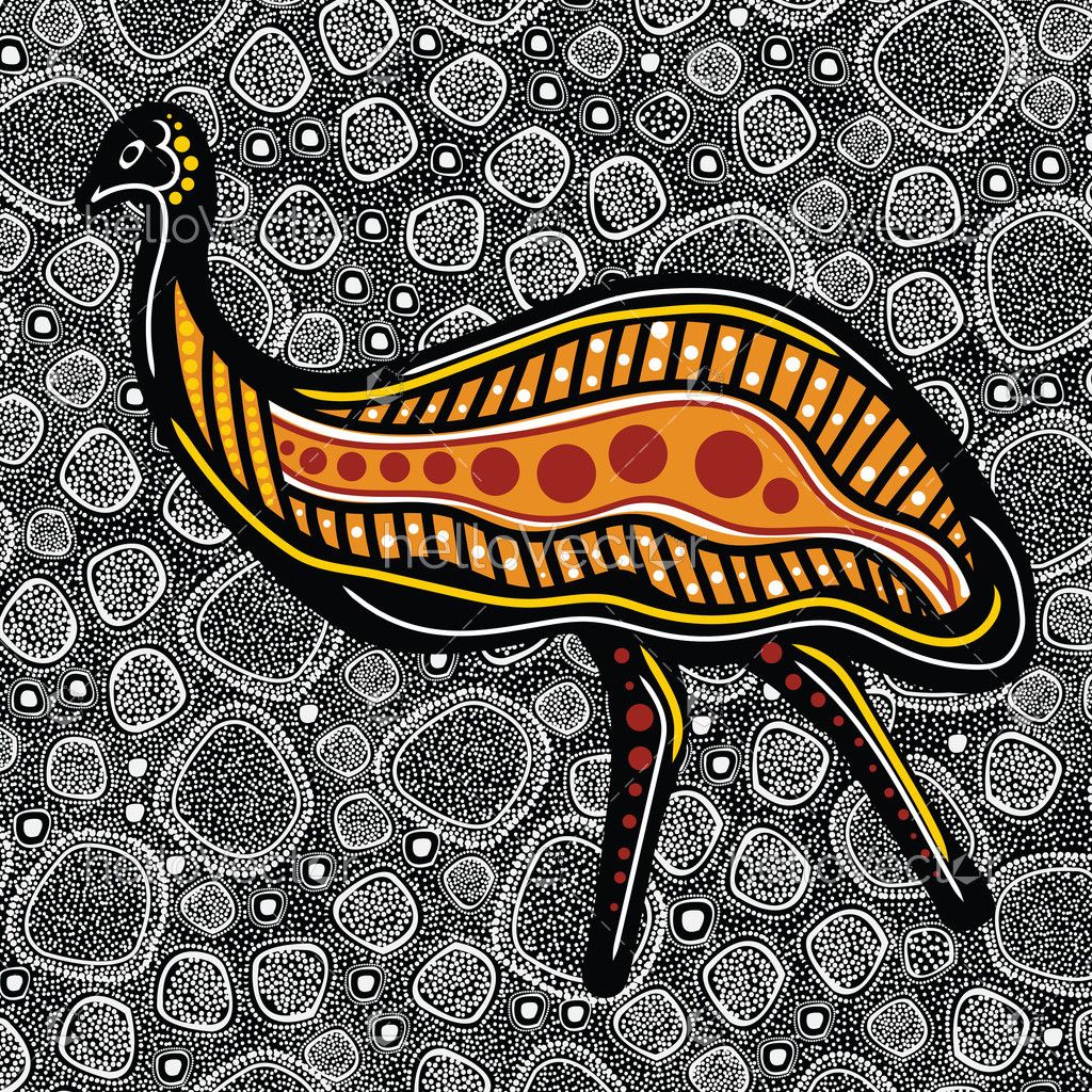 Emu Aboriginal Dot Painting Download Graphics Vectors