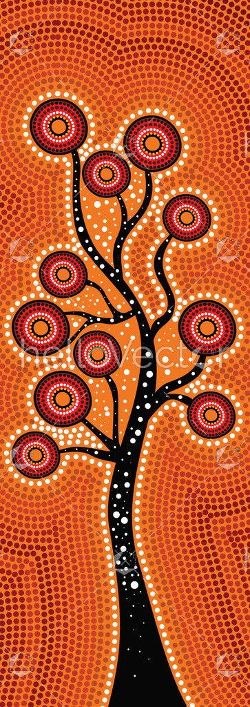 Aboriginal style of tree dot art - Download Graphics & Vectors