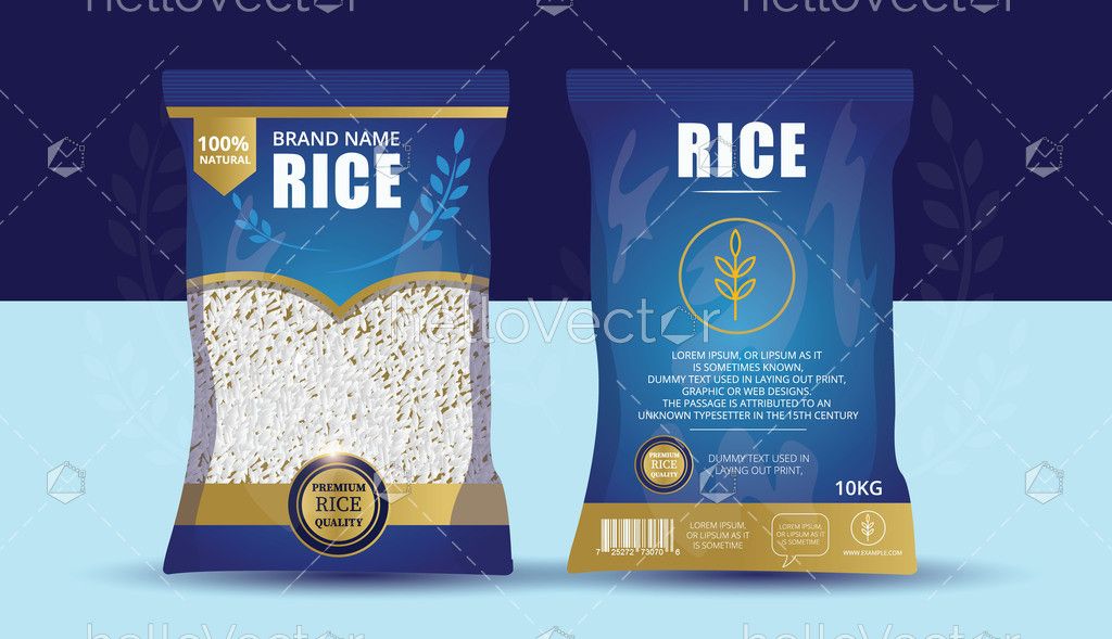 Rice Package Mockup - Vector Illustration - Download Graphics & Vectors