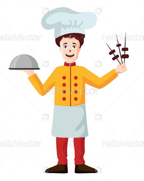 Smiling chef cartoon character - Vector illustration