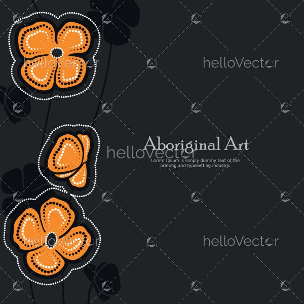 Aboriginal art vector banner with text