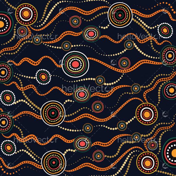 Aboriginal art vector seamless background. Connection concept