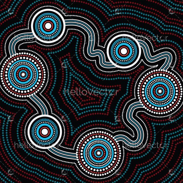 Aboriginal dot art vector background. Connection concept