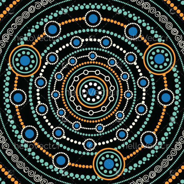 Aboriginal dot art vector background. 
