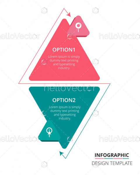 Step 2 process infographic template design - Vector Illustration