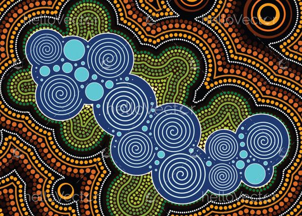 Aboriginal dot art vector background. Nature concept