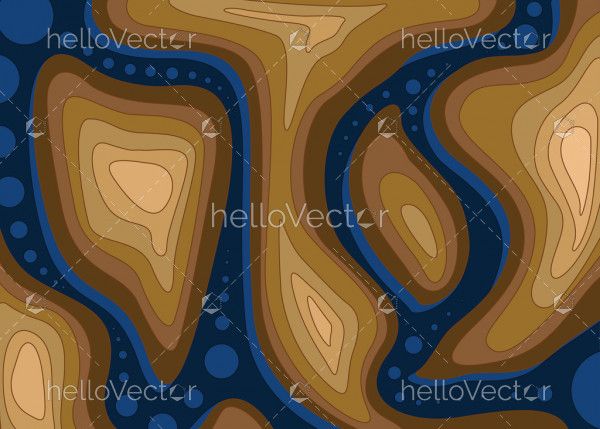 Aboriginal art painting with river and land, Nature concept - Vector illustration