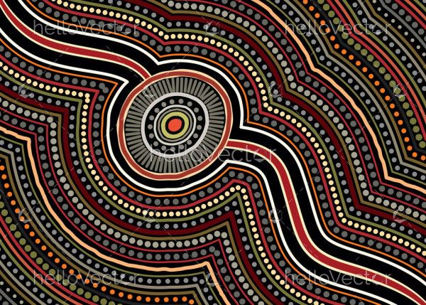 Aboriginal dot art vector painting.