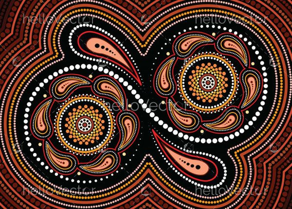 Aboriginal dot art vector painting. 