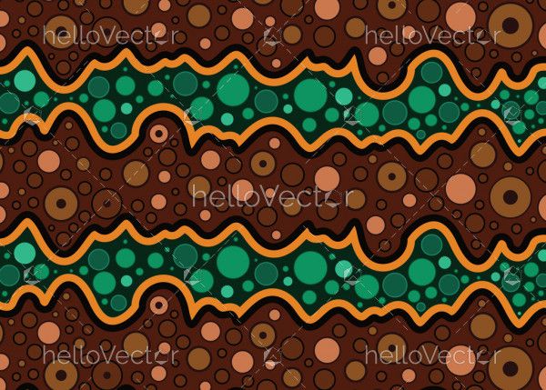 Aboriginal dot art vector pattern background.