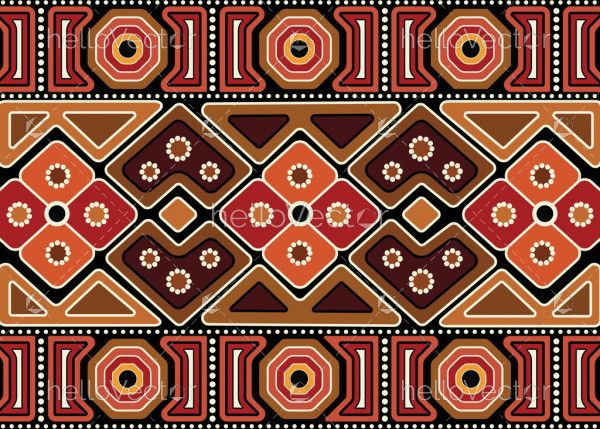 Aboriginal abstract vector seamless pattern background.