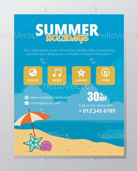 Summer banner template vector design with graphics and text.