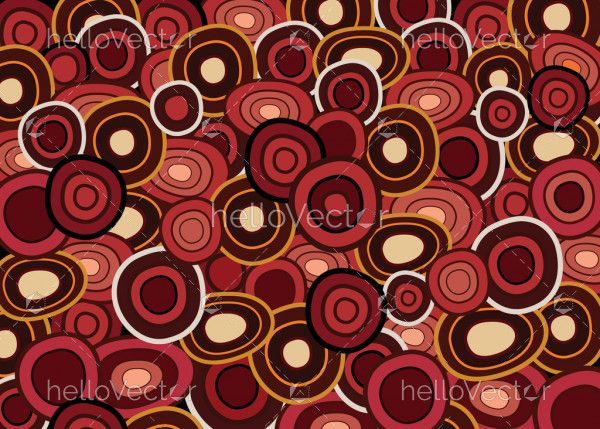 Aboriginal art vector seamless circle pattern background.