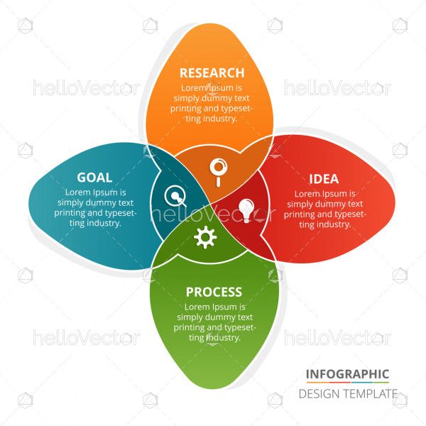 Process infographic template design with 4 steps - Vector Illustration