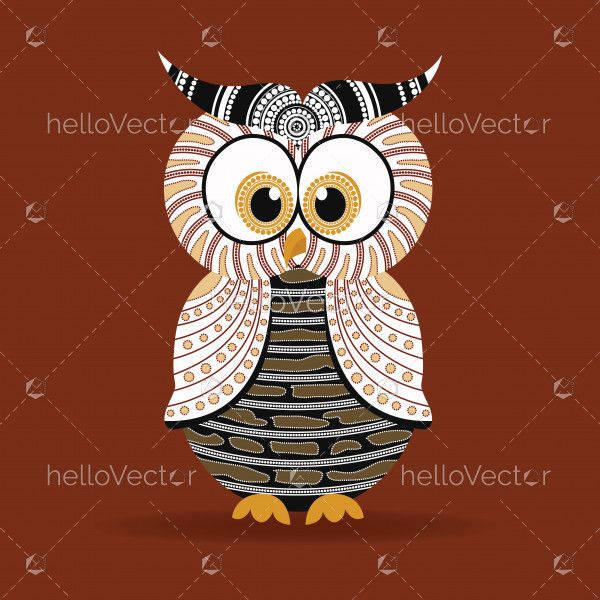 Aboriginal Owl Vector.