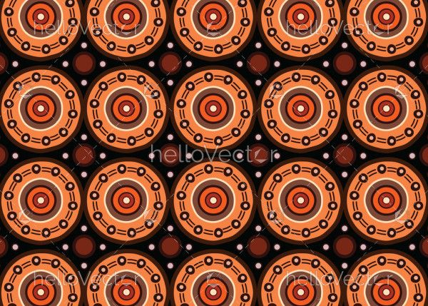 Aboriginal art vector seamless pattern background.