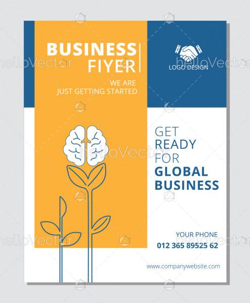Business flyer template vector design with graphics and text.
