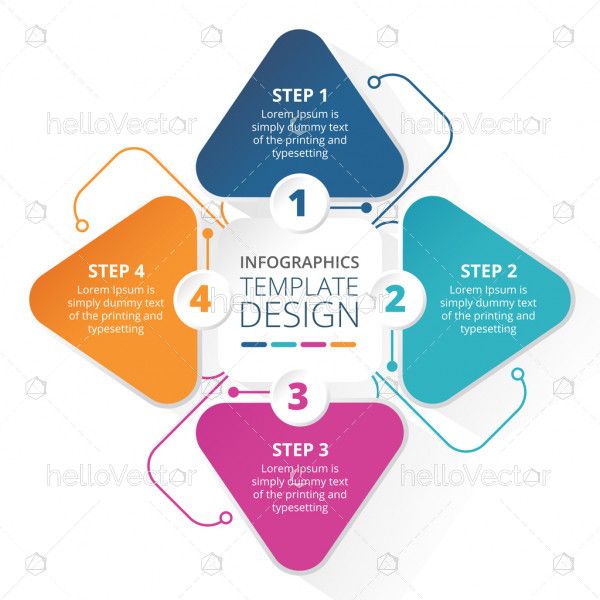 4 steps business process infographic template design - Vector Illustration