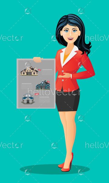 Female constructional engineer - Vector Illustration