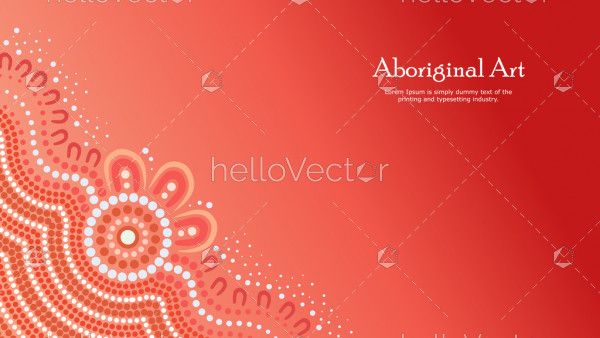 Aboriginal dot art vector banner with text.