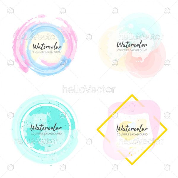 Abstract watercolor stains collection - Vector illustration