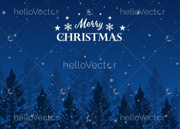 Christmas tree seamless blue vector background.