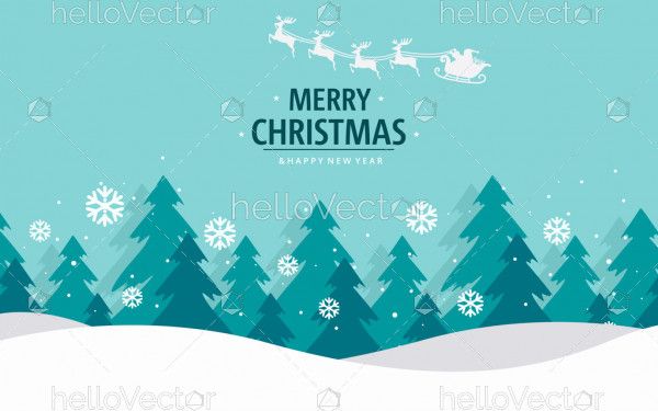 Flat Christmas vector background