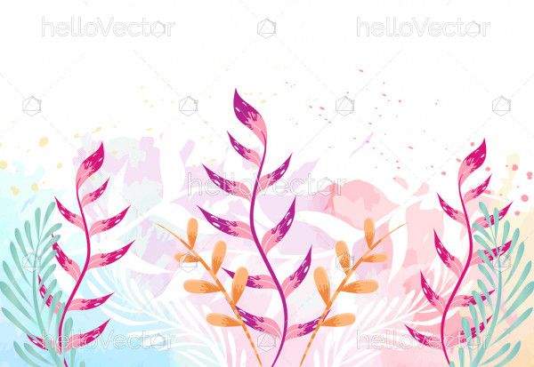 Abstract vector floral background with watercolor effect
