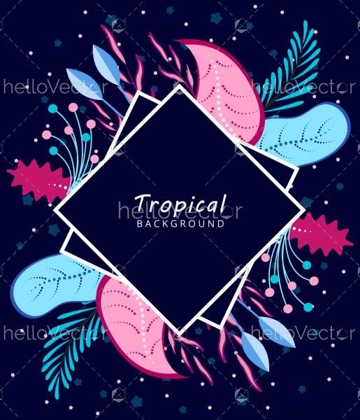 Abstract vector floral leaves banner background