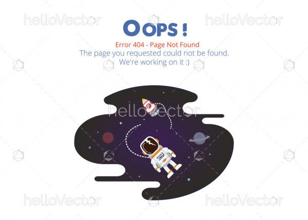 404 error page layout vector design