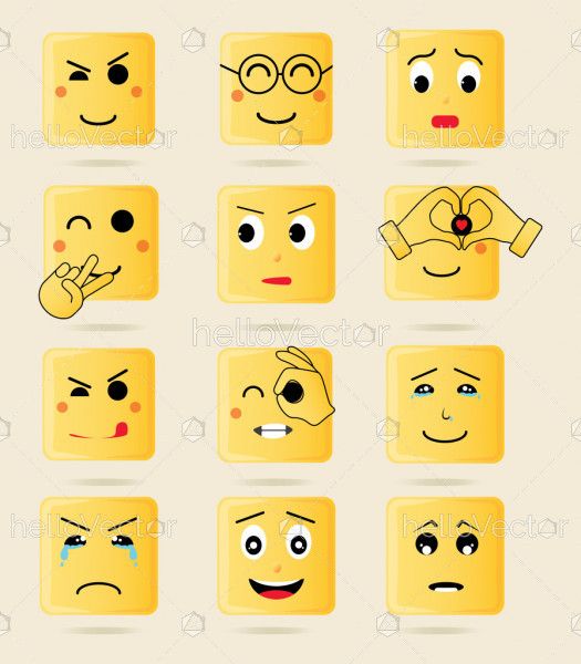 Mixed emoji set - Vector illustration