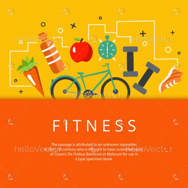 Fitness, diet and healthy lifestyle banner