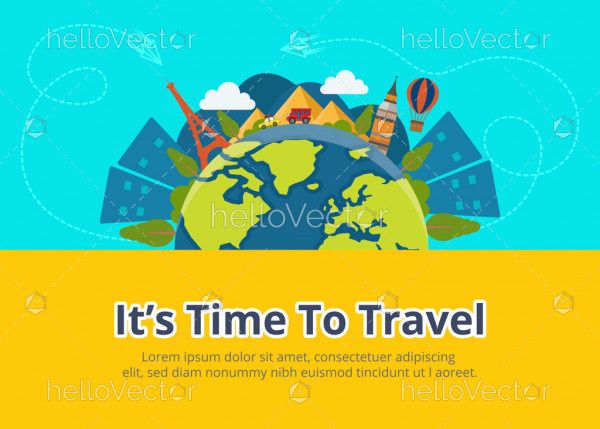 Travel and tourism banner template - Vector Illustration