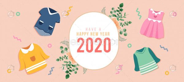 Happy new year 2020 vector background