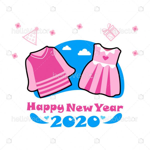 Happy new year 2020 vector banner template