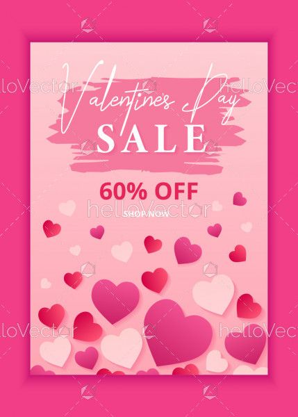 Valentine's day sale banner background