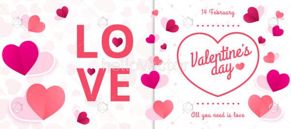 Valentine's day card template - Vector illustration