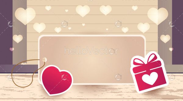 Valentine's day banner template - Vector illustration