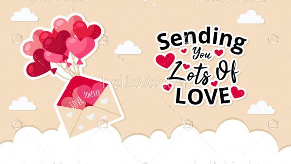 Valentine's Greeting card design with typography - Vector Illustration