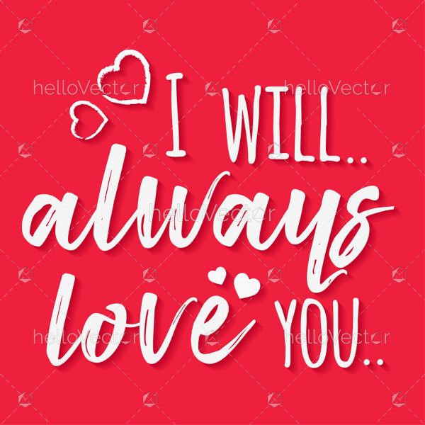 Valentine's day background with typography - Vector Illustration